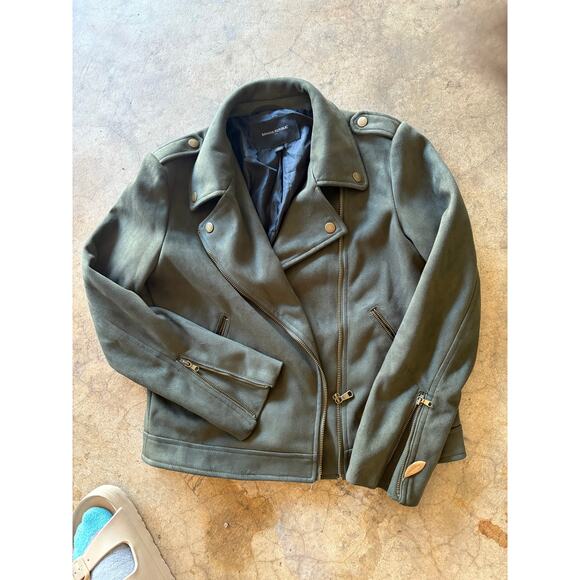 Banana Republic Women’s Olive Moto Jacket Vegan Suede XS - Picture 7 of 15